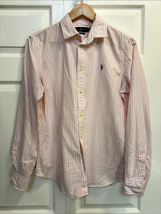 Ralph Lauren Other - Ralph Lauren Pink White Striped Slim Fit Oxford Button Down Shirt Large